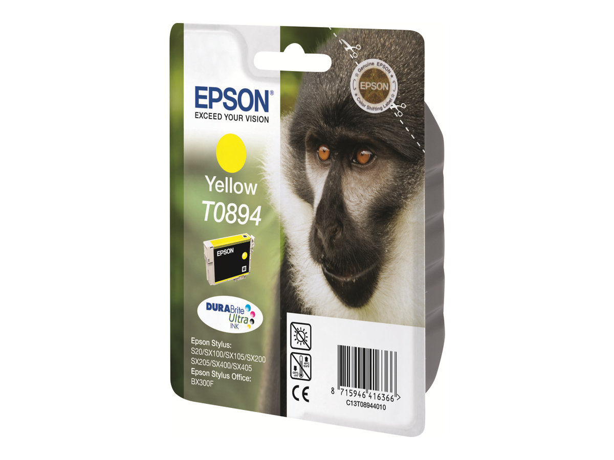 Epson T0894 - 3.5 ml - Gelb - Original - Blisterverpackung - Tintenpatrone - für Stylus S21, SX110, SX115, SX210, SX215, SX400, SX405, SX410, SX415; Stylus Office BX300