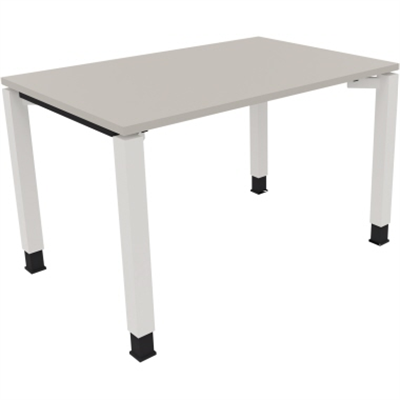 Schreibtisch Vierfuß Quadratrohr B1200xT800xH680-820 ws/Lichtgrau