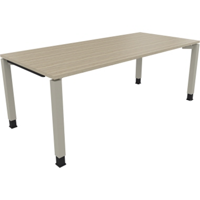 Schreibtisch Vierfuß Quadratrohr B2000xT900xH680-820 si/Eiche Natur