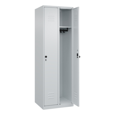 C+P Kleiderspind Classic PLUS 600 x 1.850 x 500 mm (B x H x T) 2 Abteile Stahl lichtgrau