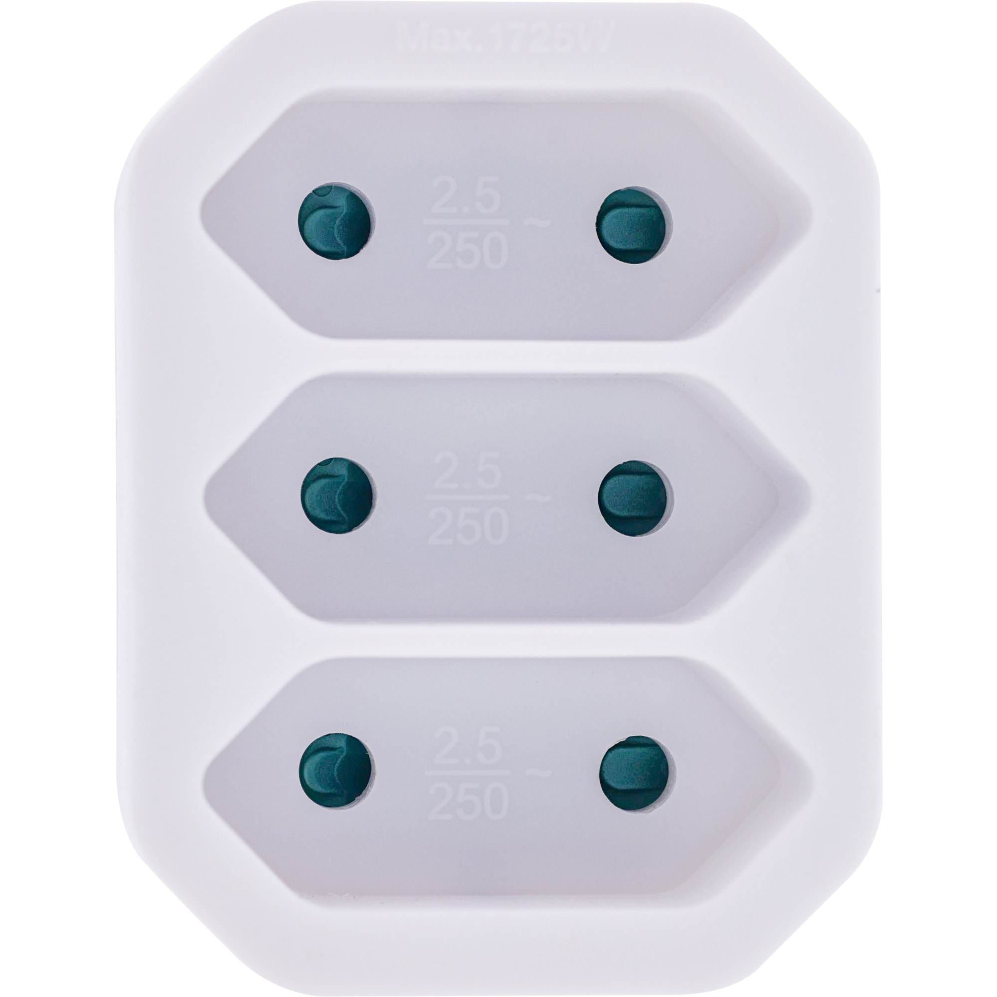 InLine Steckdosenadapter Schutzkontakt Stecker an 3x Eurobuchse weiß