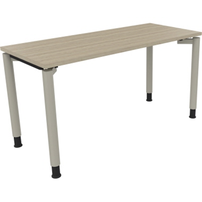 Schreibtisch Vierfuß Rundrohr B1400xT600xH680-820 si/Eiche Natur