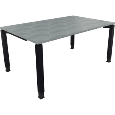 Schreibtisch Vierfuß Quadratrohr B1600xT1000xH680-820 an/Beton hell