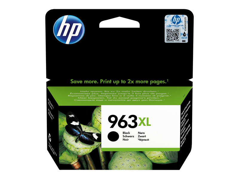 HP 963XL - 47.86 ml - Hohe Ergiebigkeit - Schwarz - original - Tintenpatrone - für Officejet Pro 9010, 9012, 9014, 9015, 9016, 9019, 9020, 9022, 9025