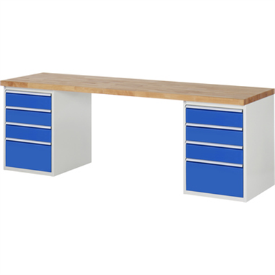 RAU Werkbank 7000 2.500 x 890 x 700 mm (B x H x T) enzianblau lichtgrau