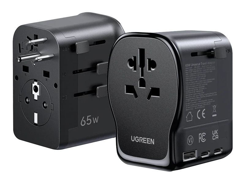 Ugreen Netzteil - 65 Watt - 10 A - 4 Ausgabeanschlussstellen (2 x USB-C, USB, AC
