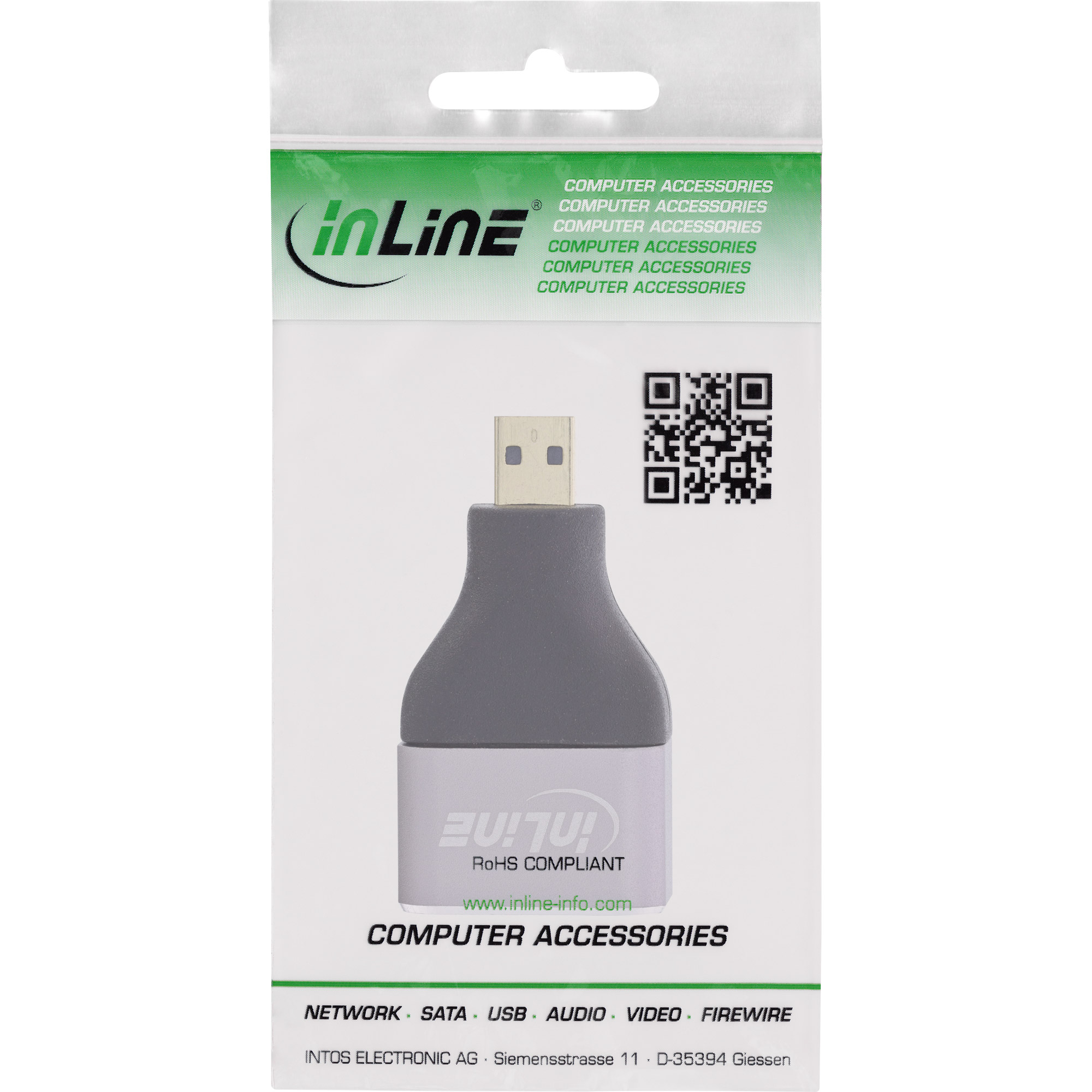 InLine - HDMI-Adapter - HDMI weiblich zu 19 pin micro HDMI Type D männlich - Grau, Schwarz - unterstützt 8K UHD (7680 x 4320)