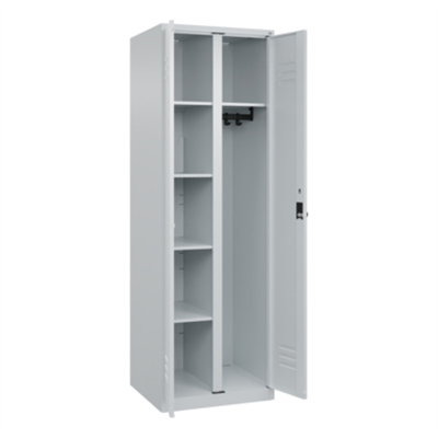 C+P Garderobenschrank Classic PLUS 600 x 1.850 x 500 mm (B x H x T) Stahl lichtgrau