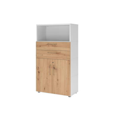 Hammerbacher Regalschrank FlexWall 800 x 1.452 x 417 mm (B x H x T) Flügeltür ohne Rollen Holz