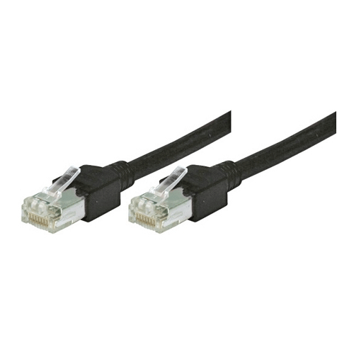 Tecline - Patch-Kabel - RJ-45 (M) bis RJ-45 (M) - 7.5 m - S/UTP - CAT 5e - geschirmt, ohne Haken - Schwarz