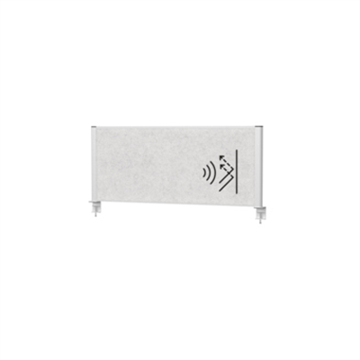 MAUL Tischtrennwand MAULconnecto 120 x 50 cm (B x H) 4cm schwer entflammbar hellgrau