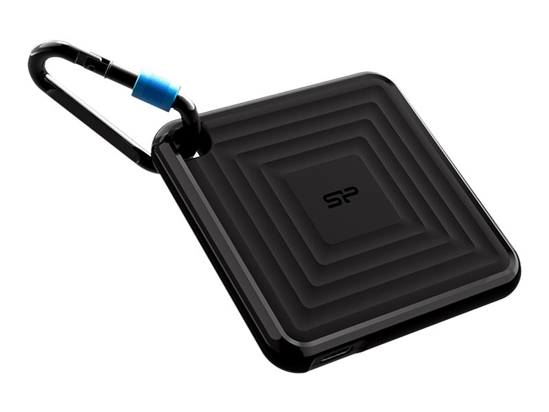 SILICON POWER PC60 - SSD - 256 GB - extern (tragbar) - USB 3.2 Gen 2 - 256-Bit-AES - Schwarz