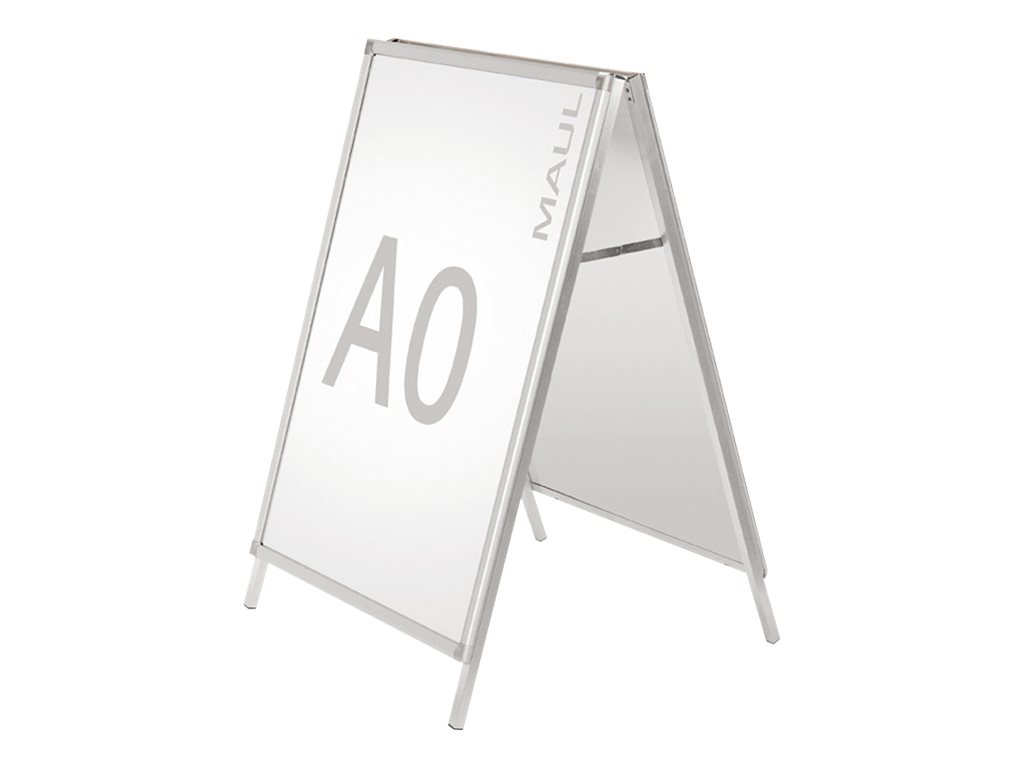 MAUL Kundenstopper MAULpublic 87,3 x 140,3 x 94 cm (B x H x T) DIN A0 Aluminium, eloxiert silber