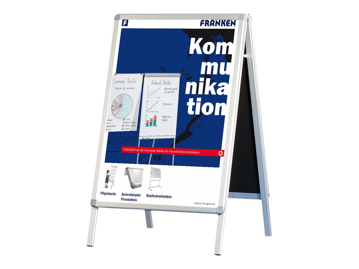 Franken Kundenstopper Standard BSA2 DIN A2 Aluminium silber