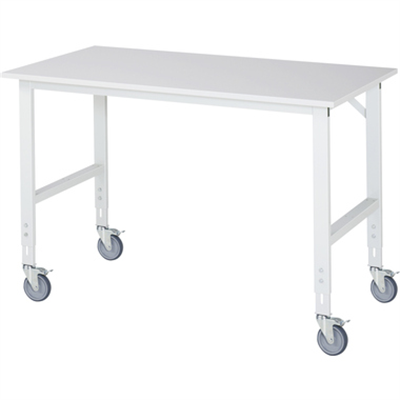 RAU Arbeitstisch Tom 1.500 x 910-1.230 x 800 mm (B x H x T) lichtgrau