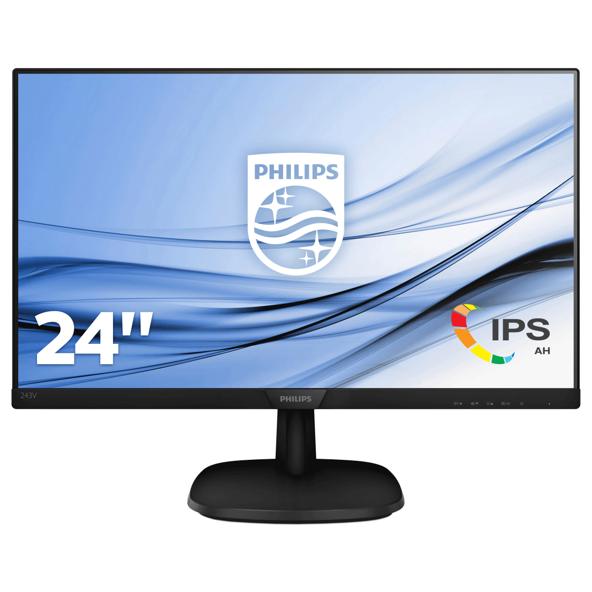 Philips V-line 243V7QDAB - LED-Monitor - 61 cm (24") (23.8" sichtbar) - 1920 x 1080 Full HD (1080p) @ 60 Hz - IPS - 250 cd/m² - 1000:1 - 5 ms - HDMI, DVI-D, VGA - Lautsprecher - Textured Black