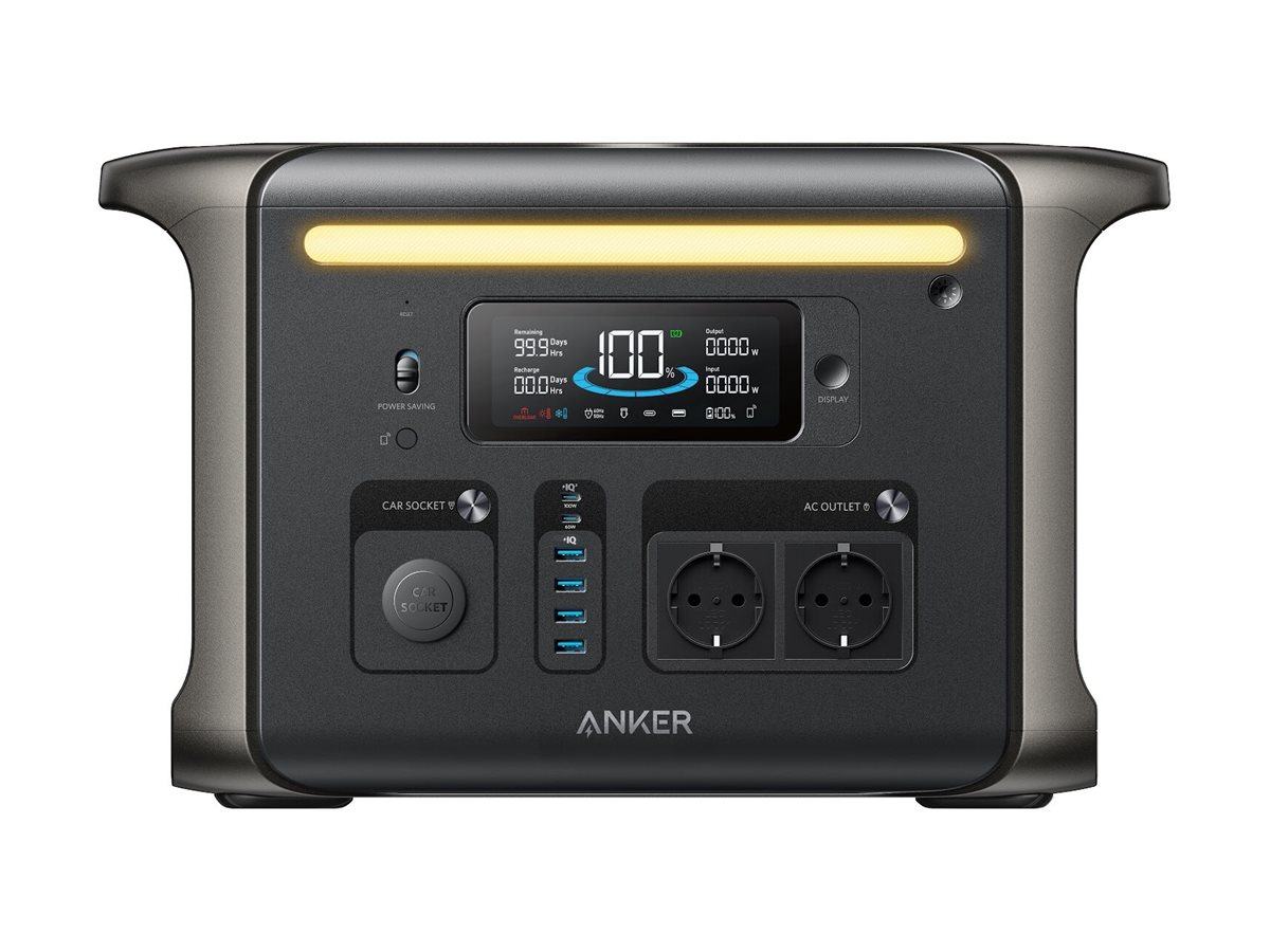 Anker SOLIX F1500 - Tragbares kraftwerk - Wechselstrom 230 V - 1800 Watt - Lithiumeisenphosphat - 480000 mAh - 1536 Wh - Wi-Fi, Bluetooth - Ausgangsanschlüsse: 9