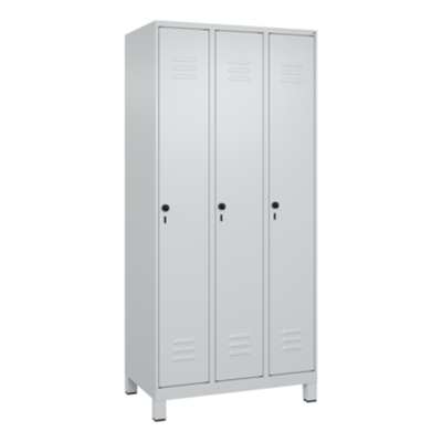 C+P Kleiderspind Classic PLUS 900 x 1.950 x 500 mm (B x H x T) 3 Abteile Stahl lichtgrau