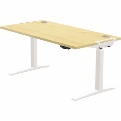 Fellowes® Schreibtisch Levado™ Maße: 1.400 x 640-1.260 x 800 mm (B x H x T) Spanplatte ahorn
