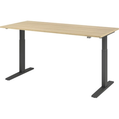 Hammerbacher Schreibt. VXMKA19/E/G el.180x80cm graphit/eiche