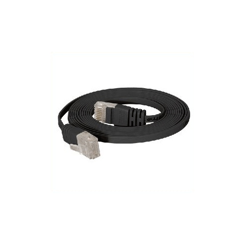 Tecline - Patch-Kabel - RJ-45 (M) zu RJ-45 (M) - 10 m - UTP - CAT 6 - flach - Schwarz