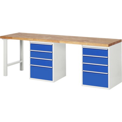 RAU Werkbank 7000 2.500 x 890 x 700 mm (B x H x T) enzianblau lichtgrau