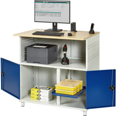 RAU PC-Arbeitsplatz Modell 1023 1.100 x 1.130 x 790 mm (B x H x T) abschließbar