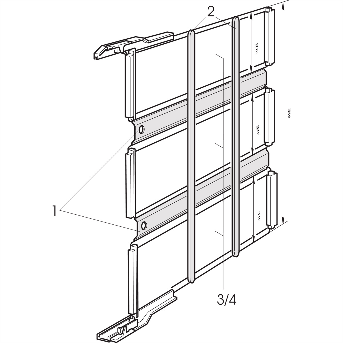 SCHROFF ZWISCHENSTUECK 280MM M.SCHR. - Rack -Zubehör