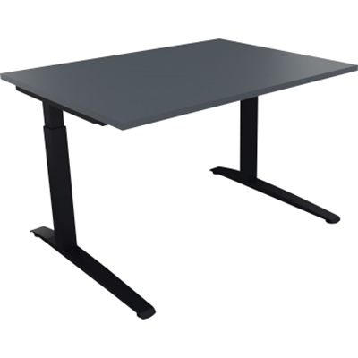 Schreibtisch Kufe Einzels. Quadrat B1600xT700xH650-850 an/Lavagrau