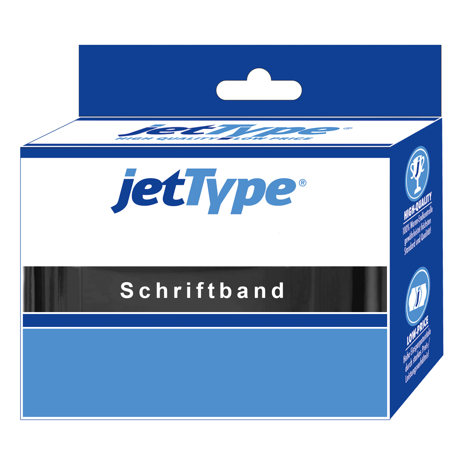 jetType Schriftband kompatibel zu Brother TZE-521 9 mm 8 m schwarz auf blau laminiert jetType Schriftband kompatibel zu Brother TZE-521 9 mm 8 m schwarz auf blau laminiert