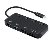 ROLINE USB3.2 Gen1 Notebook Hub Typ C 3x A mit Schalter+ CardReader ...