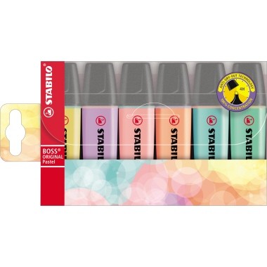 STABILO® Textmarker BOSS ORIGINAL 70/6-2 Pastel 6 St./Pack.