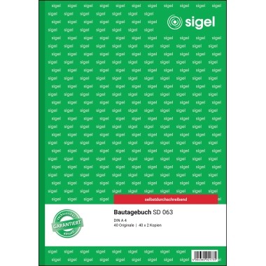 SIGEL Bautagebuch SD63 DIN A4 selbstdurchschreibend 3x40Blatt