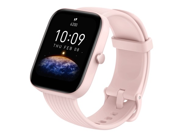 Amazfit Bip 3 Pro - Rosa - intelligente Uhr mit Riemen - Silikon - rosa - Handgelenkgröße: 153-218 mm - Anzeige 4.3 cm (1.69") - Bluetooth - 33.2 g