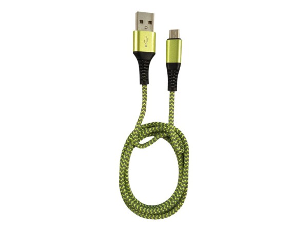 LC Power - USB-Kabel - USB (M) zu Micro-USB Typ B (M) - 2 A - 1 m - Grau, grün