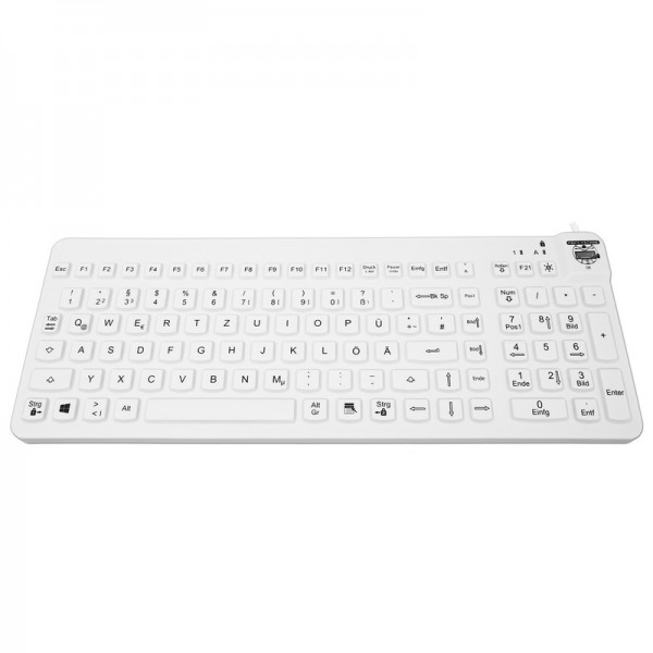 Medizin Tastatur Really Cool Low Profile weiß Desinfizierbare, geräuschlose Premium Tastatur mit