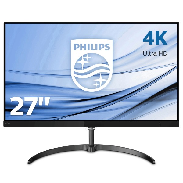 Philips E-line 276E8VJSB - LED-Monitor - 68.6 cm (27") - 3840 x 2160 4K @ 60 Hz - IPS - 350 cd/m² - 1000:1 - 5 ms - 2xHDMI, DisplayPort - Glänzendes Dunkelsilber-Schwarz