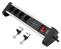 Olympia SL 2425 U - 1,5 m - 4 AC-Ausgänge - Indoor - 1,5 mm² - Schwarz - Silber - Aluminium
