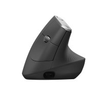 Logitech MX Vertical - Vertikale Maus - ergonomisch - optisch - 6 Tasten - kabellos, kabelgebunden - Bluetooth, 2.4 GHz - kabelloser Empfänger (USB) - Graphite