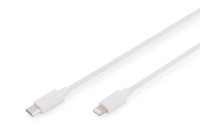 DIGITUS - Lightning-Kabel - 24 pin USB-C männlich zu Lightning männlich - 2 m - Doppelisolierung - weiß - USB-Stromversorgung (18 W), unterstützt Power Delivery 2,0