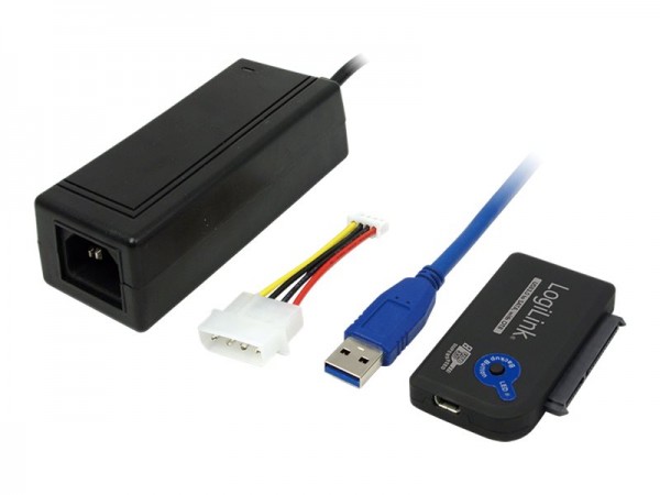 LogiLink Adapter USB 3.0 zu SATA mit OTB - Speicher-Controller mit Datenanzeige - AU0050