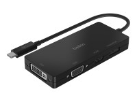 Belkin - Videoadapter - 24 pin USB-C männlich zu HD-15 (VGA), DVI-I, HDMI, DisplayPort weiblich - Schwarz - 4K Unterstützung
