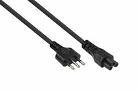 kabelmeister Netzkabel Italien Netz-Stecker Typ I CEI 23-16 an Kleeblatt-Buchse C5 schwarz - Kabel -