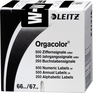 Leitz Buchstabensignal Orgacolor 66321000 W schwarz 250 St,/Pack.
