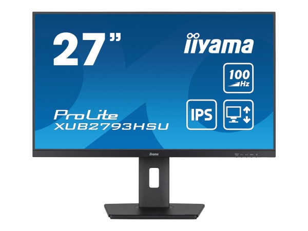 iiyama ProLite XUB2793HSU-B6 - LED-Monitor - 68.6 cm (27") - 1920 x 1080 Full HD (1080p) @ 100 Hz - IPS - 250 cd/m² - 1000:1 - 1 ms - HDMI, DisplayPort - Lautsprecher - mattschwarz