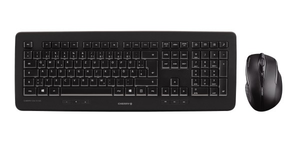 CHERRY DW 5100 - Tastatur-und-Maus-Set - kabellos - 2.4 GHz - Deutsch - Tastenschalter: CHERRY LPK - Schwarz