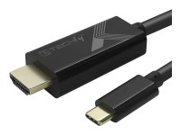 TECHly - Adapterkabel - 24 pin USB-C männlich zu HDMI männlich - 5 m - Schwarz - rund, unterstützt 4K 60 Hz (3840 x 2160)