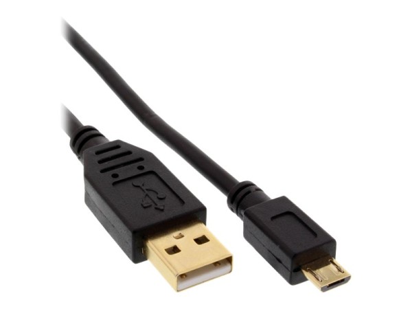 InLine - USB-Kabel - Micro-USB Typ B (M) bis USB (M) - USB 2.0 - 1 m - Schwarz