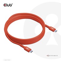 Club 3D - USB-Kabel - 24 pin USB-C (M) zu 24 pin USB-C (M) - 48 V - 5 A - 3 m - bi-direktional, unterstützt bis zu 240 W Spannungsversorgung, Baureihe mit erweitertem Leistungsbereich (EPR