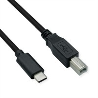 Roline - USB-Kabel - 24 pin USB-C (M) zu USB Type B (M) - USB 2.0 - 4.5 m - Schwarz